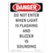 Signmission Sign, 10" H, 7" W, Rigid Plastic, Do Not Enter When Light Is Flashing, Portrait, V-2141 OS-DS-P-710-V-2141 - alternate 1